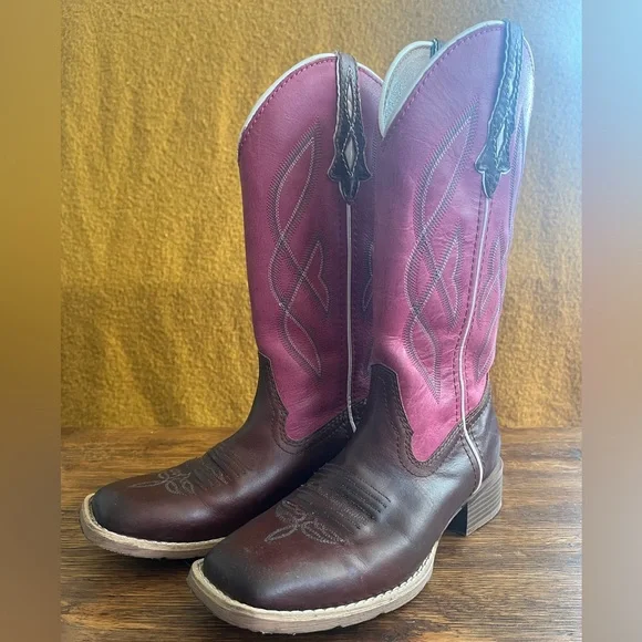 Justin Women’s Gypsy Pink Cowboy Boots size 6.5 - Picture 10 of 12